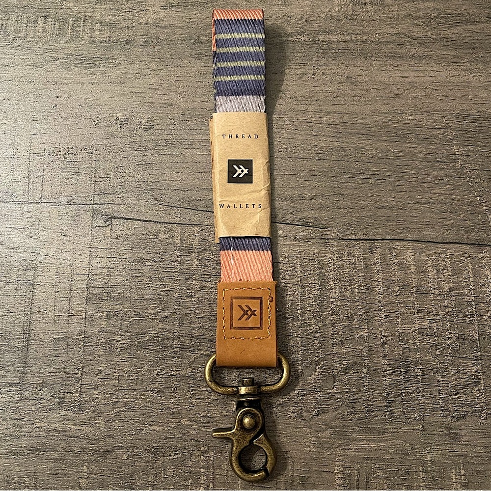 NWT Thread Wallet Wrist Lanyard Leather/Textile O/S